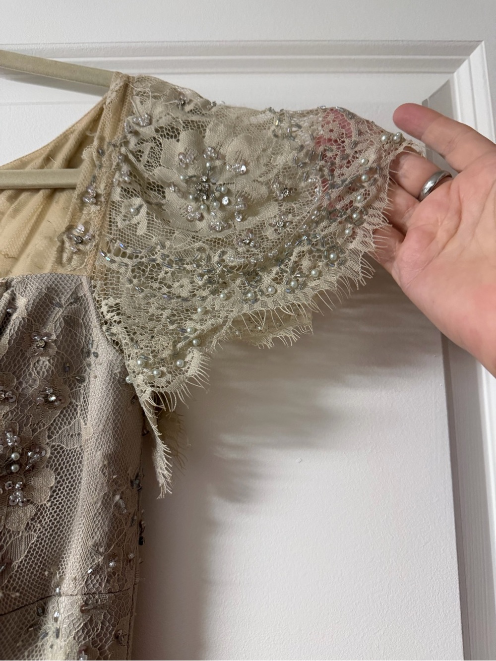 Montage by Mon Cherie Evening Gown - Neutral Champagne/Tan color - Picture 5 of 10